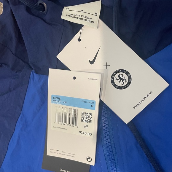 NWT Chelsea FC Nike Men's Full Zip Windrunner Raglan Hoodie Jacket Medium M $110 - Picture 5 of 5